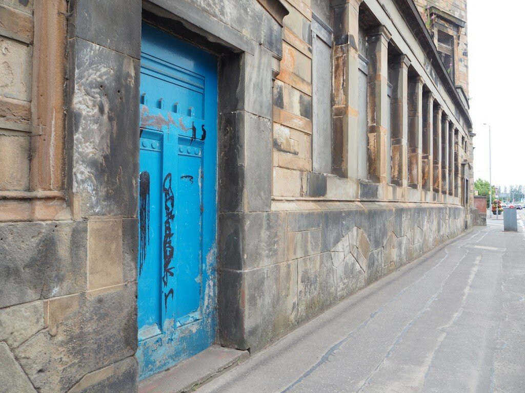 Photograph of the side wall of Caledonia Free Road Church